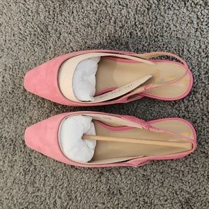 Sam Edelman Pink Suede Slip On with Back Strap Pointed Shoe